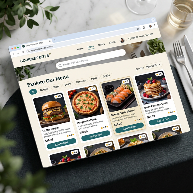 Food Ordering System Mockup